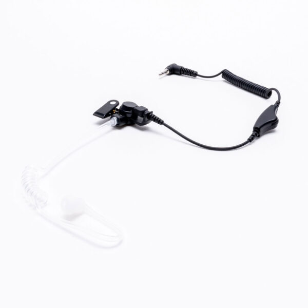 Single-Pin Listen-Only Earpiece for Speaker Mic with Volume Control and Quick Disconnect Acoustic Tube