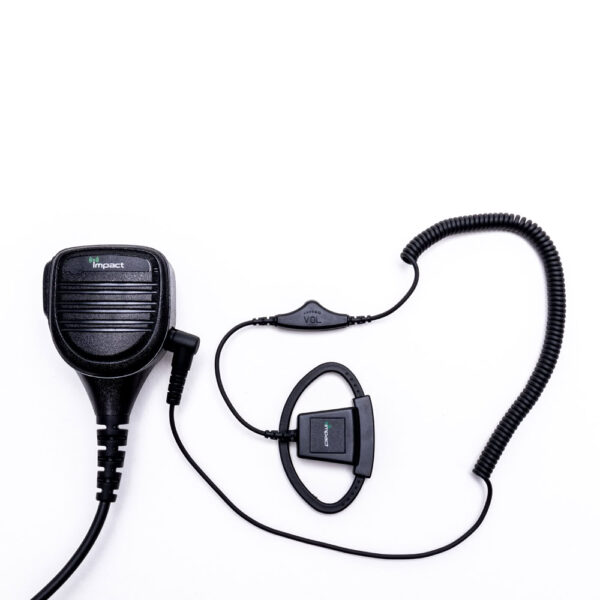 Single-Pin Listen-Only Earpiece for Speaker Mic with Volume Control and Adjustable D-Shaped Ear Hanger - Image 3